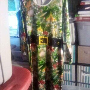 Ladies Long Christmas Print dress